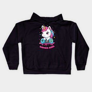 Unicorn Gamer Girl Kids Hoodie